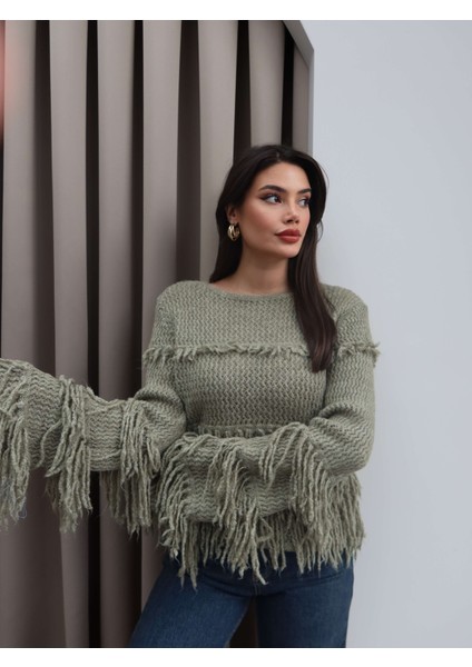 Saçaklı Salaş Örme Triko Kazak fiyatları