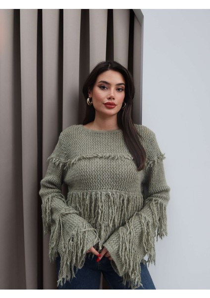 Saçaklı Salaş Örme Triko Kazak fırsatları