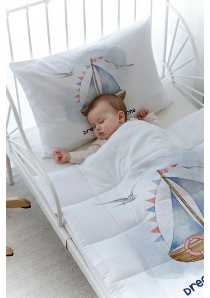Organik Baskılı Bebek Boy (100X150) Yorgan Seti - For Baby Serisi - Little Sailor fiyatları