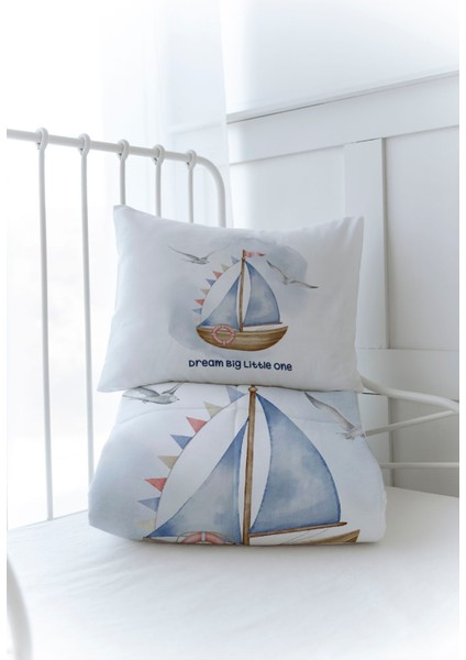 Organik Baskılı Bebek Boy (100X150) Yorgan Seti - For Baby Serisi - Little Sailor modelleri