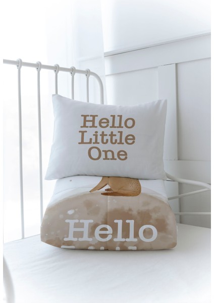 Organik Baskılı Bebek Boy (100X150) Yorgan Seti - Pure Baby Serisi - Hello Bear modelleri
