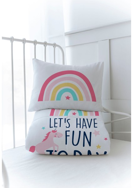 Organik Baskılı Bebek Boy (100X150) Yorgan Seti - Pure Baby Serisi - Unicorn Fun modelleri