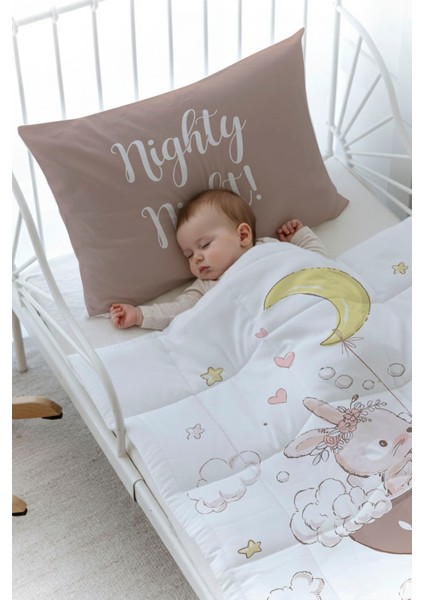 Organik Baskılı Bebek Boy (100X150) Yorgan Seti - Pure Baby Serisi - Bir Fincanda Tavşan fiyatları