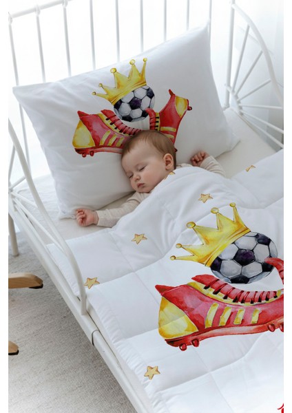 Organik Baskılı Bebek Boy (100X150) Yorgan Seti - For Baby Serisi - Sarı - Kırmızı fiyatları