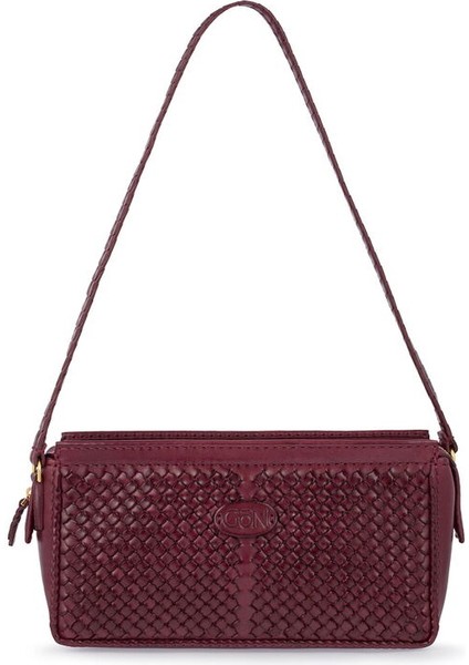 Handmade Mor Kadın Omuz Çantası Yan