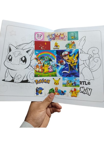 Boyama Kitabı 3’ü 1 Arada Set | Sticker Sayfası + Pokemon Maske + 16 Boyama Bölümü modelleri
