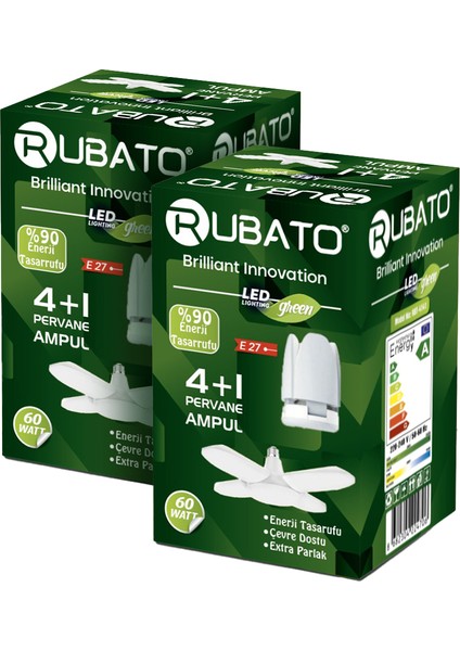 4+1 Pervane Ampul %90 Enerji Tasarruflu Ampul 60 Watt (2'li Paket)