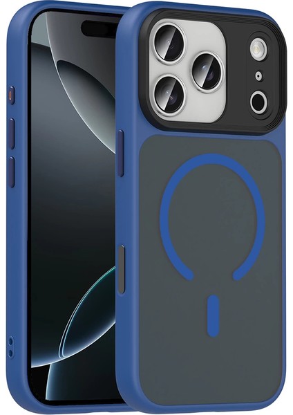 Apple iPhone 17 Pro Max Uyumlu Kılıf Mat Arka Yüzey Wireless Şarj Özellikli Flet Magsafe Kapak