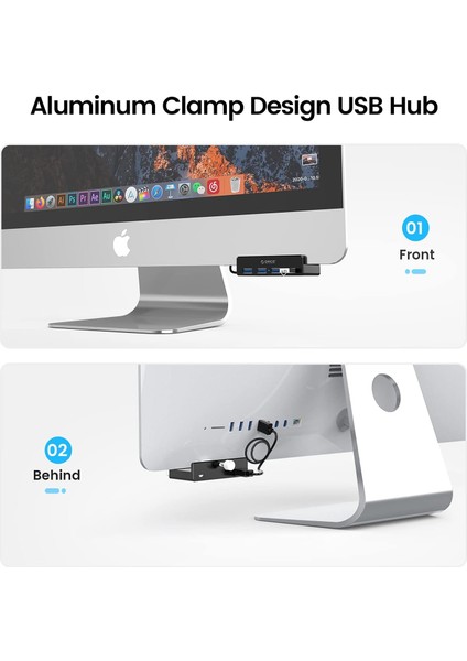 MH4PU-P 4x USB 3.0, Güç Girişli, Alüminyum, Masa ve Monitör Ayarlı, Kolay Kullanım USB Hub - Siyah fiyatları