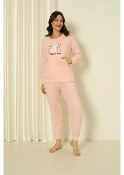 Fwn 04-3302 Peluş Welsoft Polar Kışlık Yumoş Tavşanlı Kadın Pijama Takımı fiyatları