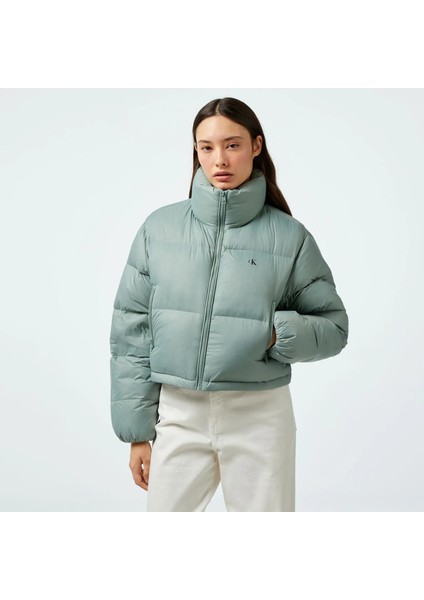 Jeans Down Cropped Puffer Kadın Mont