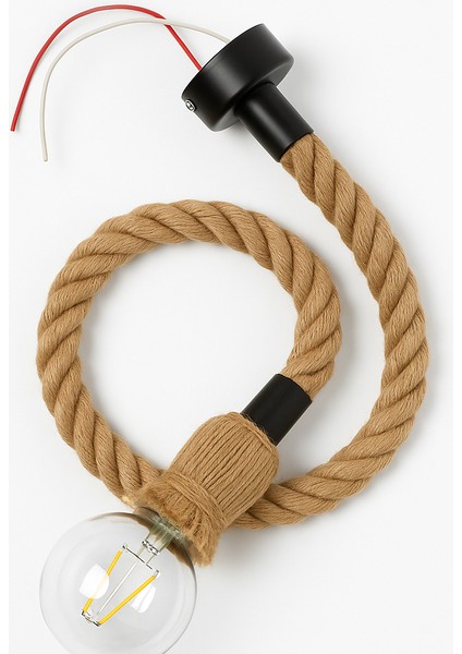 Dekoratif Halatlı Asma Tavan Lambası LED G95 Glop Ampul Sıcak Beyaz E27 Duy 6W Dekoratif Işık