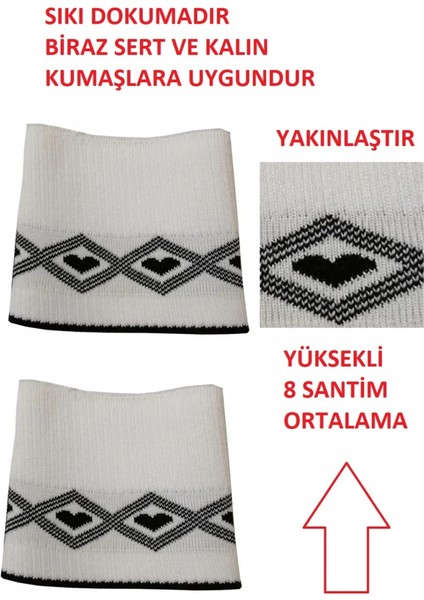 Ribana Kumaş Triko Kalpli Kol Bantı Kol Manşeti ( Triko Dur )