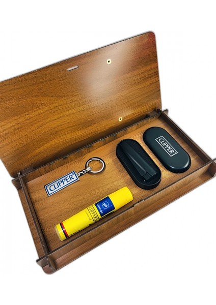 Ahşap Gazlı Metal Turbo Rüzgarlı Çakmak Seti Siyah modelleri