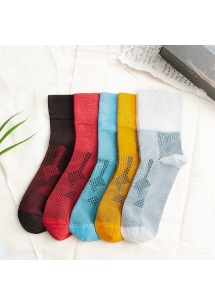 5 Çift Bambu Renkli Dikişsiz Yıkanmış Kutulu Ayağı Sıkmayan Kadın Erkek Lastiksiz Çorap 3065 fırsatları