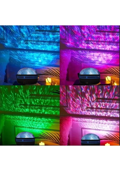 Mighty Kuzey Işıkları Yansıtmalı Kumandalı Dönen Projeksiyon LED Işık Gece Lambası - Çocuk Bebek Odası modelleri