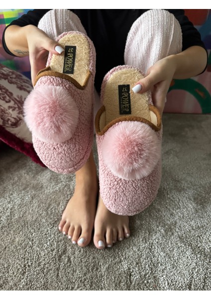 Kadın Sessiz Taban Yumuşak ve Hafif Ponpon Figürlü Peluş Ev Terliği fırsatları