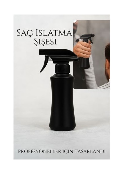 Berber Kuaför Saç Islatma Şişesi 300 ml Valf Sistemli, Geniş Alanlı Sis Püskürtme | Tek Sıkışta Maksimum Etki