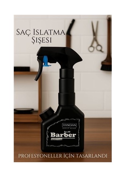 Berber Kuaför Saç Islatma Şişesi 500 ml Valf Sistemli, Geniş Alanlı Sis Püskürtme | Tek Sıkışta Maksimum Etki