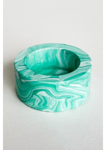 El Yapımı Mermer Desenli Yeşil Beton Tealight Mumluk 3 Adet | Minimal Dekoratif Şamdan indirimleri