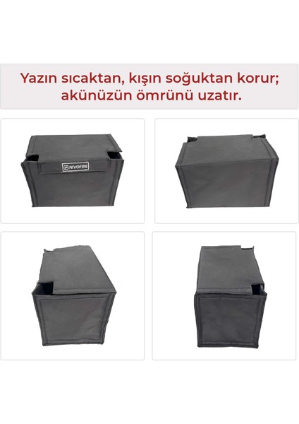 Akü Muhafaza Kılıfı Siyah 60AH-62AH-64AH-66AH Amper Uyumlu modelleri