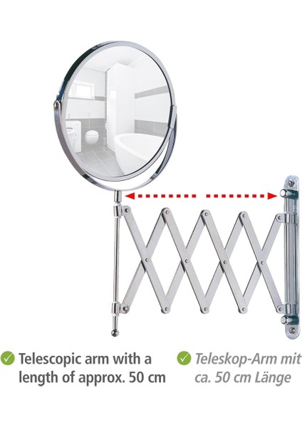 Mafsallı Ayarlanabilir Makyaj Aynası 3x Zoom Krom fırsatları