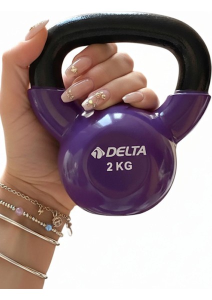 Kettlebell 2 kg × 2’li Set | Döküm Ağırlık Vinyl Kaplı Dambıl Evde Spor Squat Çaydanlık Dumbbell modelleri