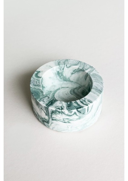 El Yapımı Mermer Desenli Yeşil Beton Tealight Mumluk | Minimal Dekoratif Mumluk 3 Adet fırsatları