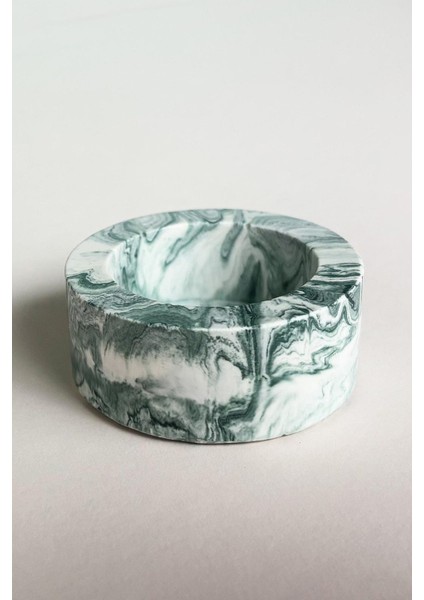 El Yapımı Mermer Desenli Yeşil Beton Tealight Mumluk | Minimal Dekoratif Mumluk 3 Adet indirimleri
