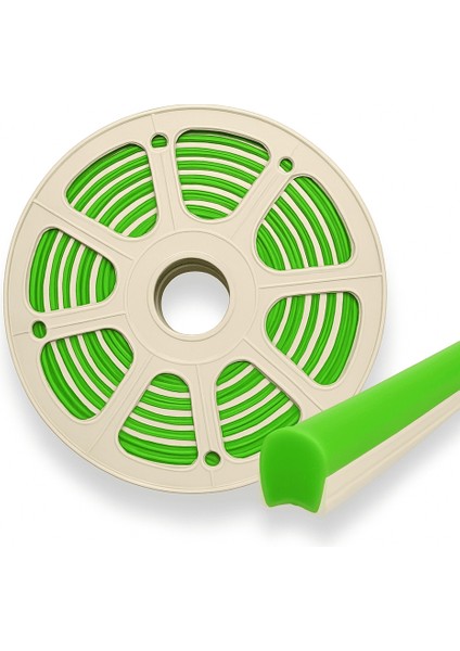 Yeşil 6mm İkinci Nesil Silikon Neon LED Şerit Kılıfı 5 Metre Difüzör Tüp (LED Hariç)