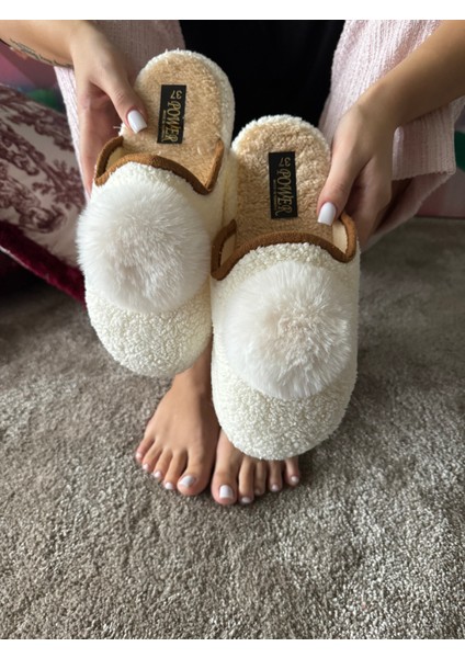 Kadın Sessiz Taban Yumuşak ve Hafif Ponpon Figürlü Peluş Ev Terliği fırsatları