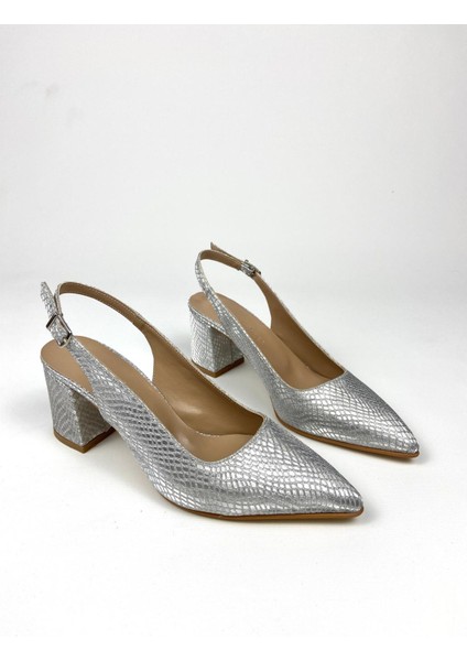 Desenli 6 cm Kalın Topuklu Ayakkabı 01496
