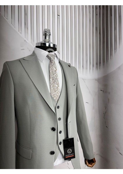 Slim Fit Çift Düğme Yelekli Takım Elbise fiyatları