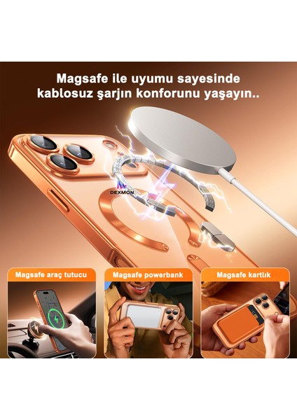 iPhone 17 Pro Max Uyumlu Kılıf Kamera Lens ve Hoparlör Toz Korumalı Magsafe Şarj Özellikli Silikon