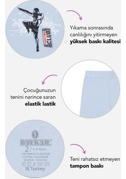 Erkek Çocuk Pamuklu Baskılı Rahat Kesim Likralı Boxer 3'lü Paket 3522 Renkli fiyatları