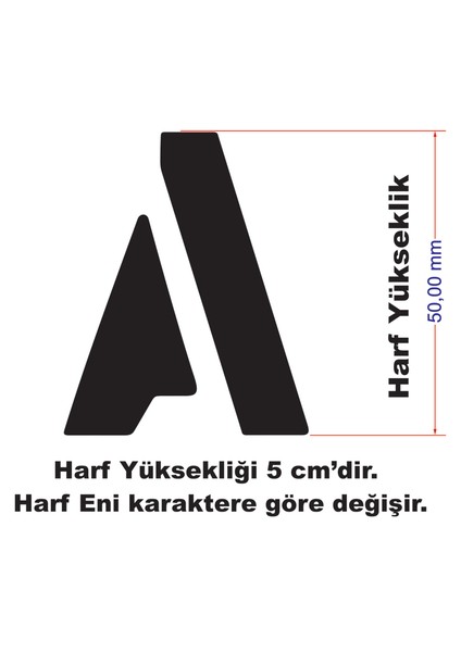 Stencil Harf Boyama Şablonu X025 modelleri