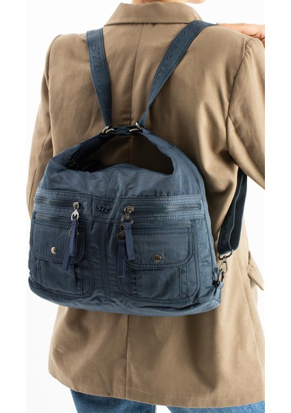 Yumuşak Dokulu Ultra Hafif, Esnek ve Su Geçirmez Polyamid Kumaş Omuz ve Sırt Çantası Lacivert Model: (571-13-14J) fiyatları