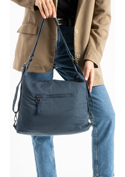 Yumuşak Dokulu Ultra Hafif, Esnek ve Su Geçirmez Polyamid Kumaş Omuz ve Sırt Çantası Lacivert Model: (571-13-14J) modelleri