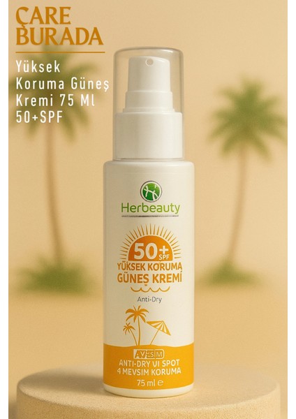 Herbeauty - Güneş Koruyucu Krem 50+ Spf (Panthenol, Hyaluronic Acid)