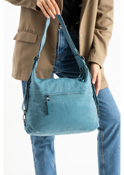 Yumuşak Dokulu Ultra Hafif, Esnek ve Su Geçirmez Polyamid Kumaş Omuz ve Sırt Çantası Mavi Model: (571-13-14J) modelleri