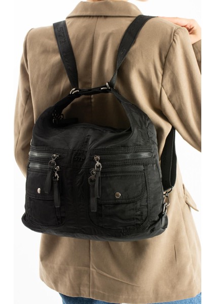 Yumuşak Dokulu Ultra Hafif, Esnek ve Su Geçirmez Polyamid Kumaş Omuz ve Sırt Çantası siyah Model: (571-13-14J) fiyatları