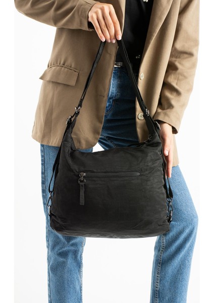 Yumuşak Dokulu Ultra Hafif, Esnek ve Su Geçirmez Polyamid Kumaş Omuz ve Sırt Çantası siyah Model: (571-13-14J) modelleri