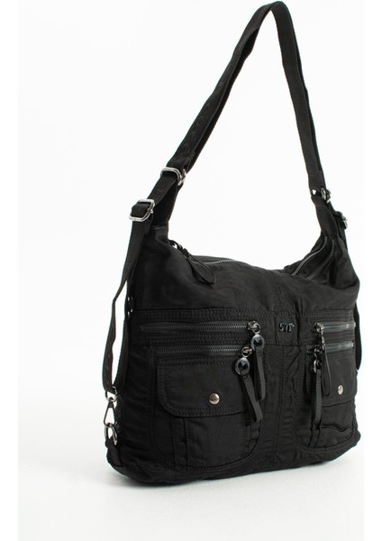 Yumuşak Dokulu Ultra Hafif, Esnek ve Su Geçirmez Polyamid Kumaş Omuz ve Sırt Çantası siyah Model: (571-13-14J) fırsatları