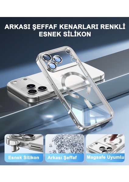 iPhone 17 Pro Uyumlu Kılıf Kamera Lens ve Hoparlör Toz Korumalı Magsafe Şarj Özellikli Silikon