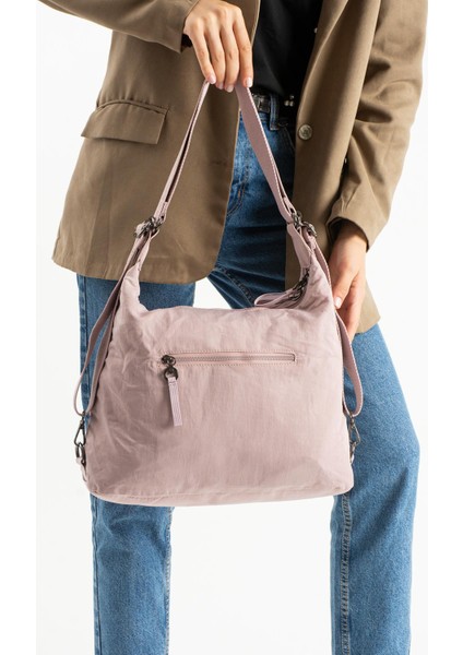 Yumuşak Dokulu Ultra Hafif, Esnek ve Su Geçirmez Polyamid Kumaş Omuz ve Sırt Çantası Pembe Model: (571-13-14J) modelleri