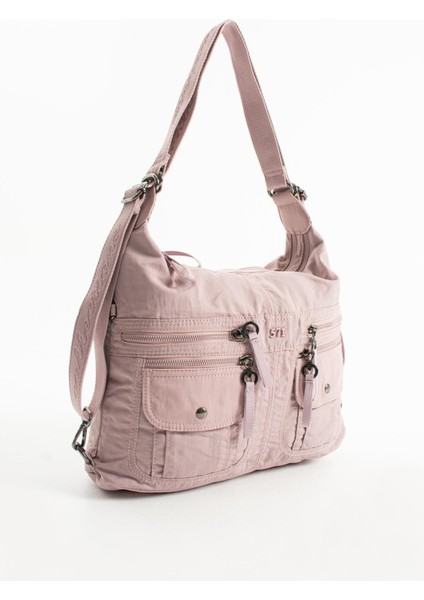 Yumuşak Dokulu Ultra Hafif, Esnek ve Su Geçirmez Polyamid Kumaş Omuz ve Sırt Çantası Pembe Model: (571-13-14J) fırsatları