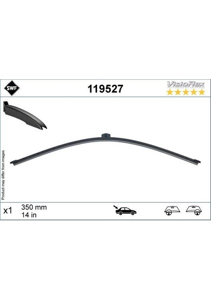 119527 - Swf Visioflex Flat Blade X1 340 mm Arka Audı A3. Bmw X1. Vw Touareg