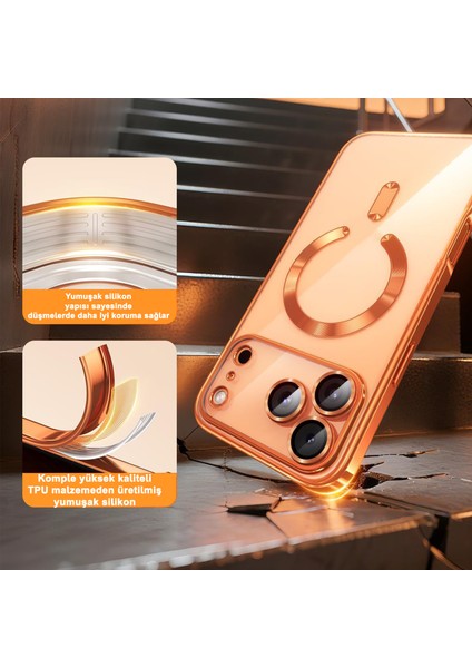 iPhone 17 Pro Uyumlu Kılıf Kamera Lens ve Hoparlör Toz Korumalı Magsafe Şarj Özellikli Silikon