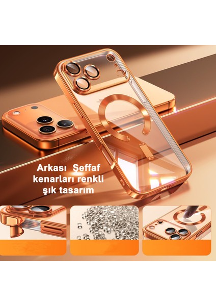 iPhone 17 Pro Uyumlu Kılıf Kamera Lens ve Hoparlör Toz Korumalı Magsafe Şarj Özellikli Silikon