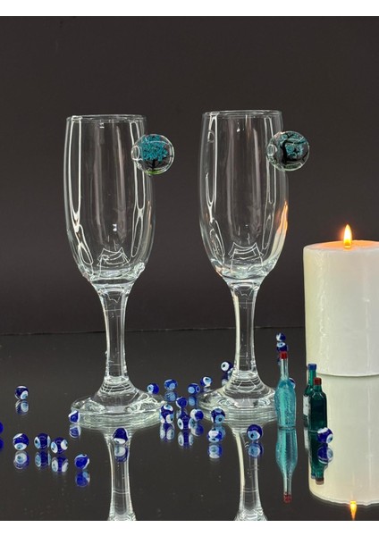 Mavi Çiçek Kokteyl Kadehi (2’li Set) – (kahve yanı su/kokteyl bardağı) 190 ml fiyatları